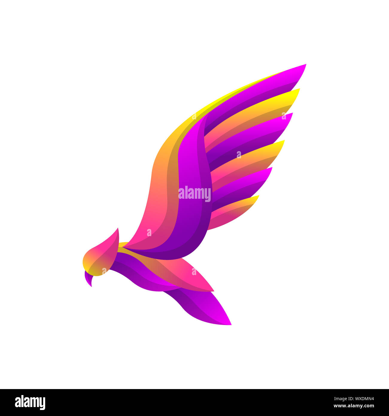 Il logo di uccello concetto con gradiente colorato stile, design moderno ed elegante, per società corporate template vettoriale Foto Stock