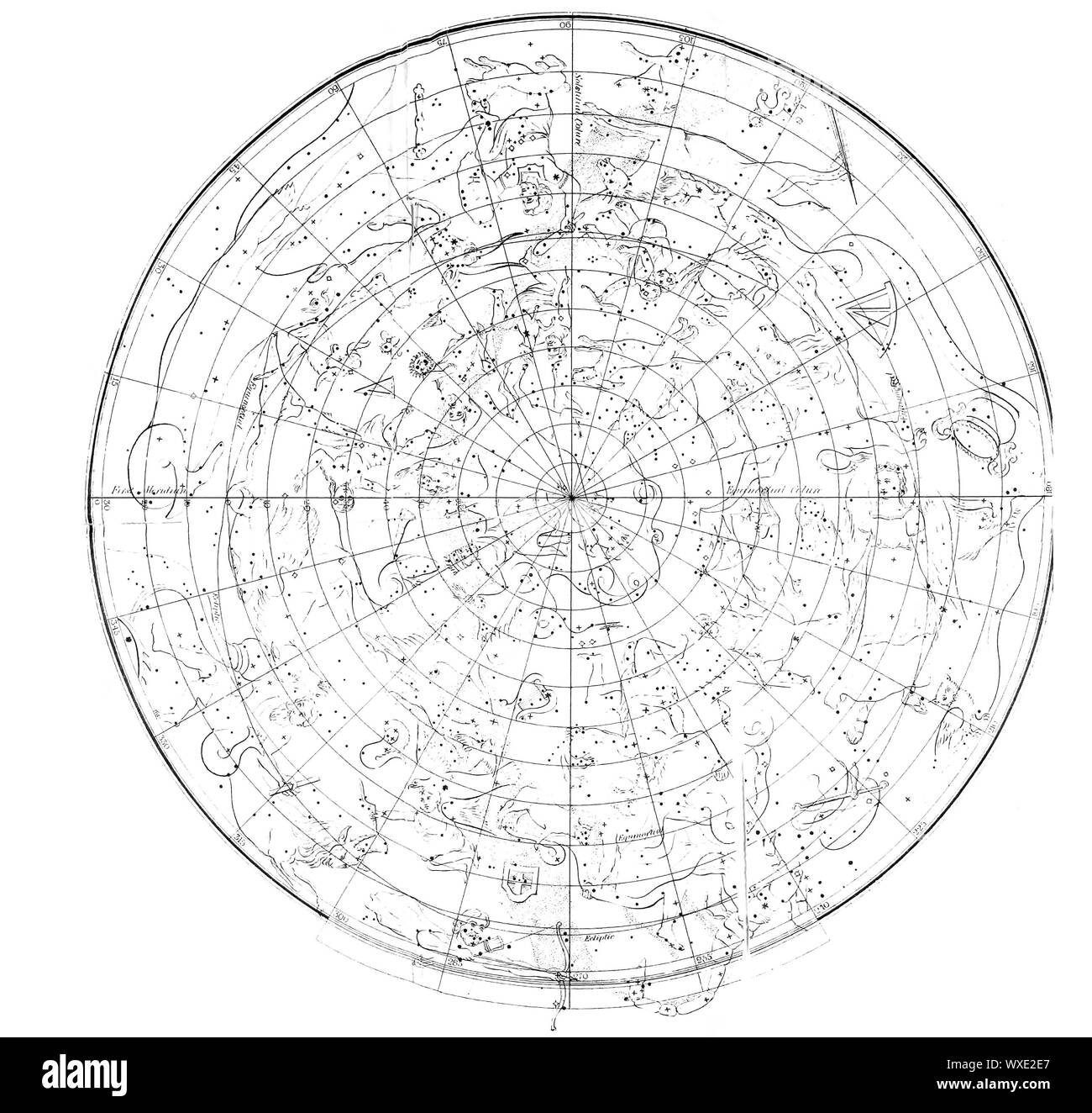 Illustrazione astronomico. La vecchia immagine Foto Stock