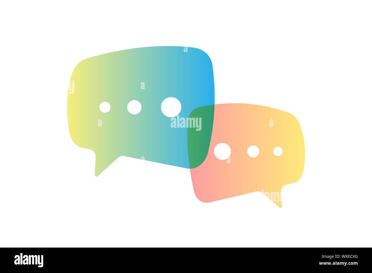 Chat discorso bolla insieme di modelli. La comunicazione online due gradiente simbolo del messaggio. Finestra di dialogo vettore talk illustrazione di segno Illustrazione Vettoriale