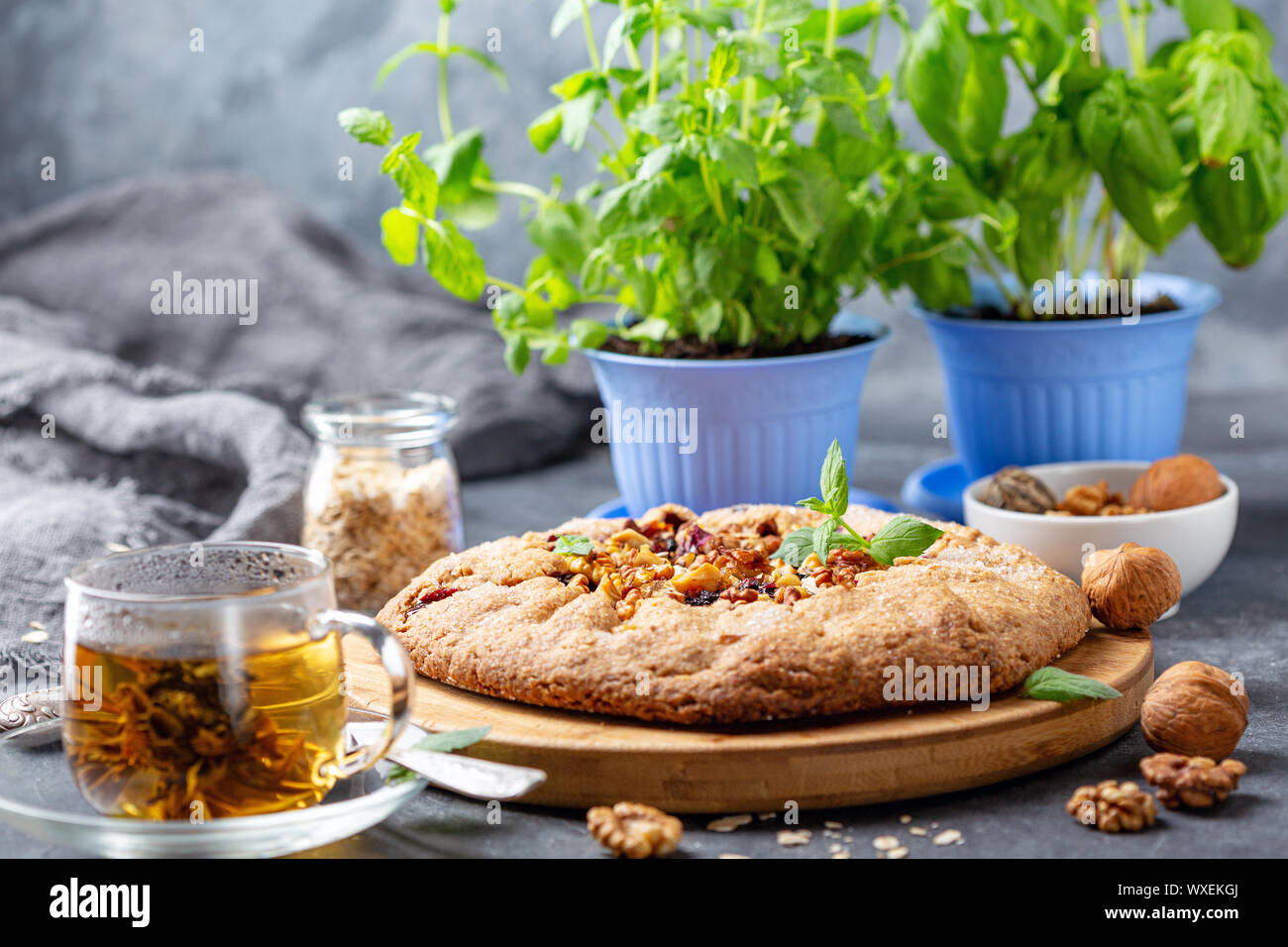 Galette con ribes nero. Foto Stock