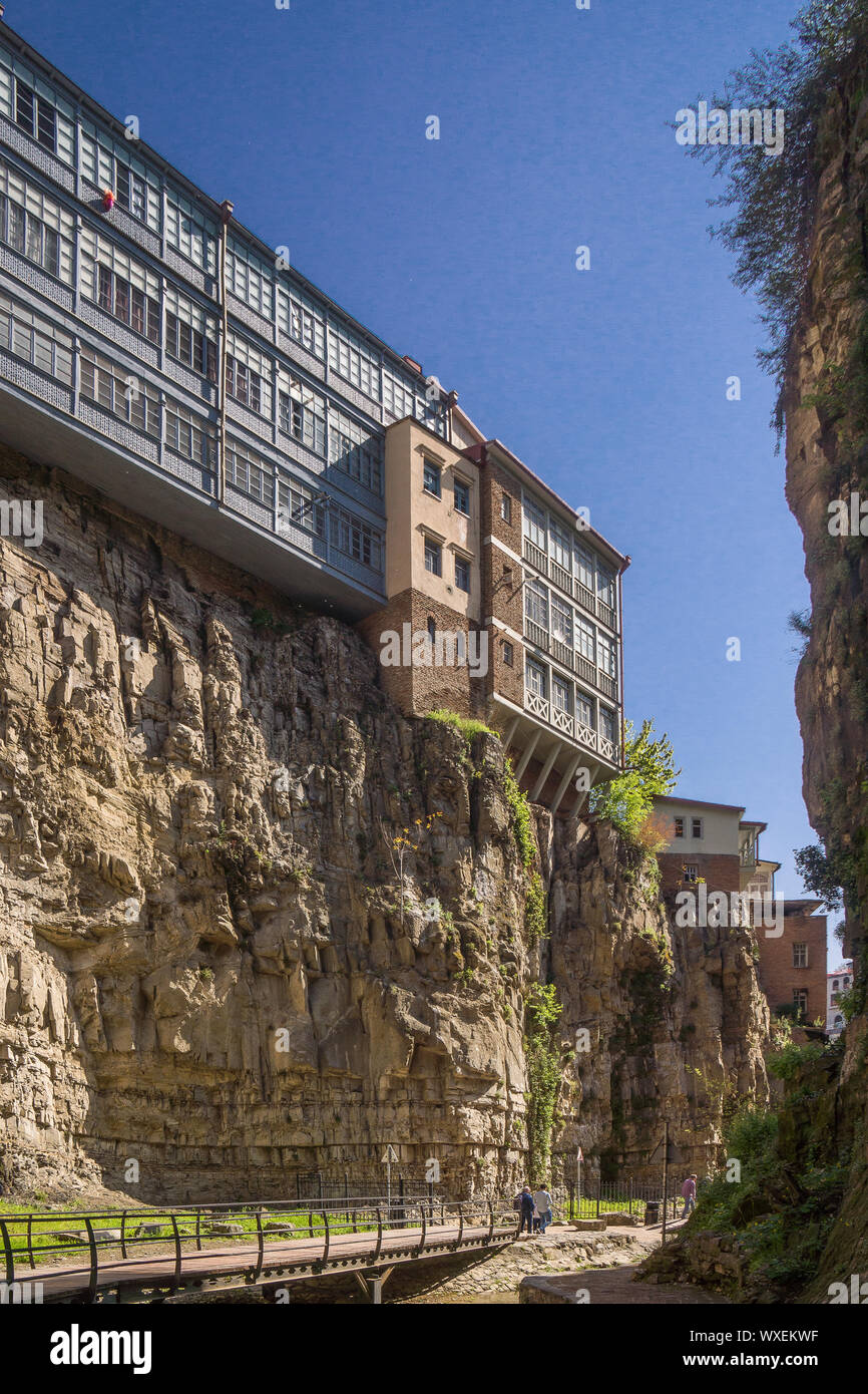 Casa sulla sommità bathhouse molla di zolfo di tbilisi Foto Stock