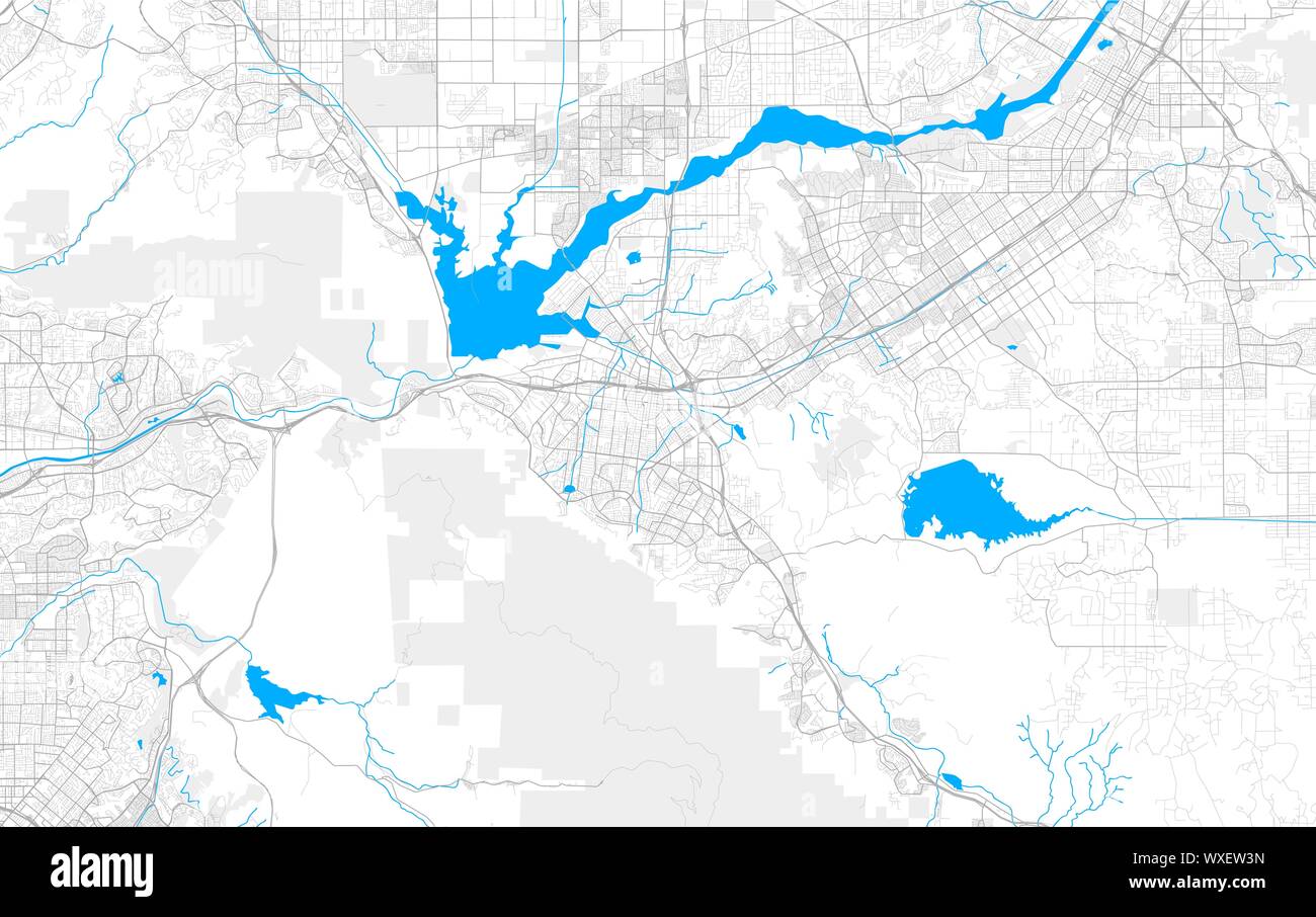 Ricco di vettore dettagliata mappa della zona di corona, California, USA. Mappa modello per arredamento di casa. Illustrazione Vettoriale