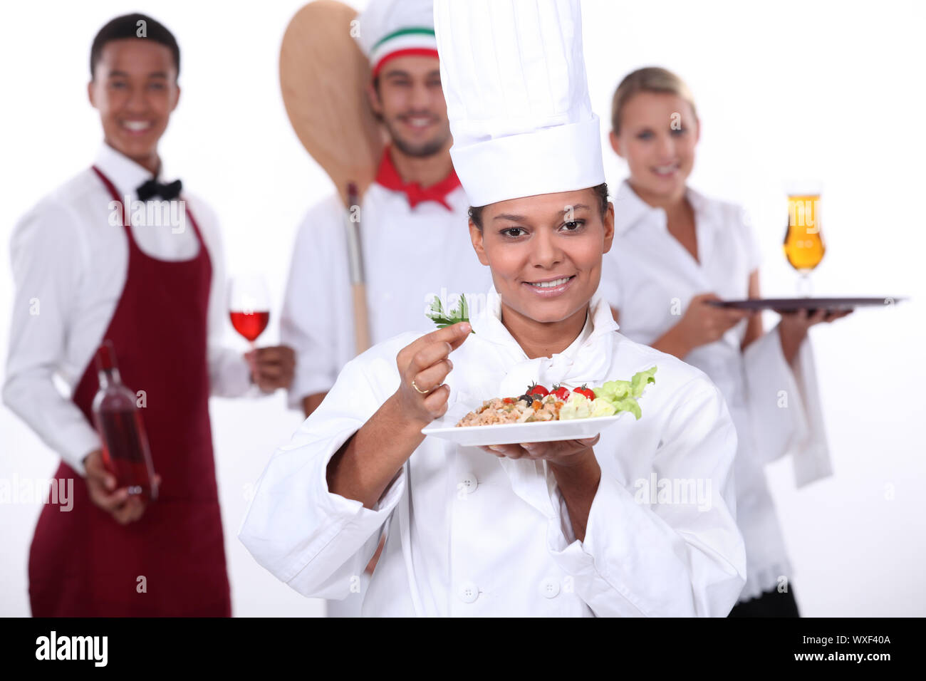 Il personale del cibo e del settore della ristorazione Foto Stock