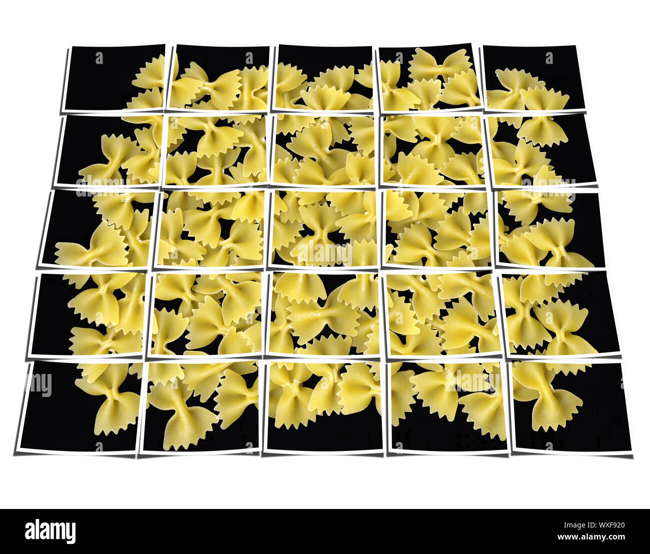 Il filtro bow tie pasta collage Foto Stock