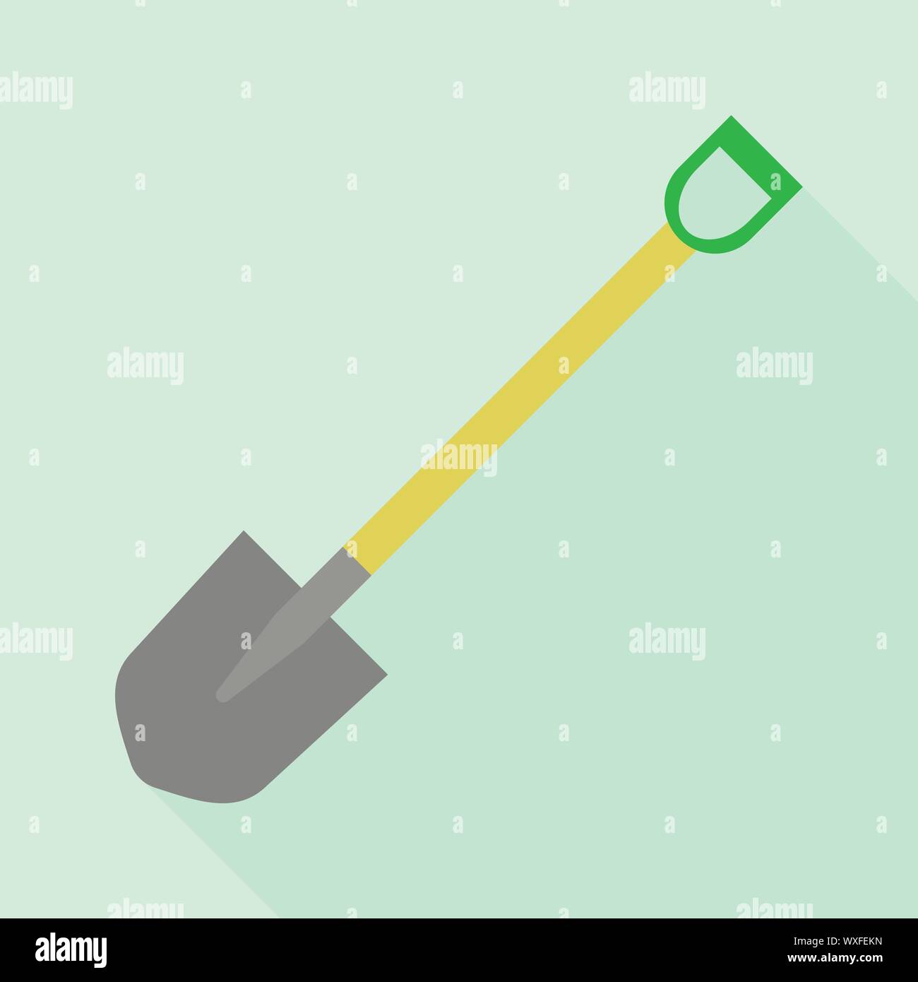 Giardino icona pala. Illustrazione piana del giardino pala icona vettoriali per il web design Illustrazione Vettoriale