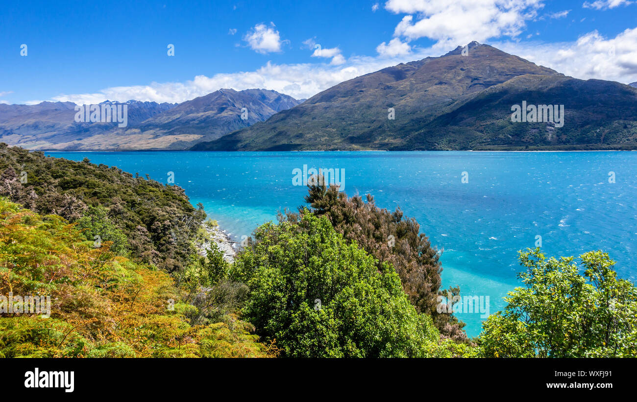 Il lago Wanaka; Nuova Zelanda isola del sud Foto Stock