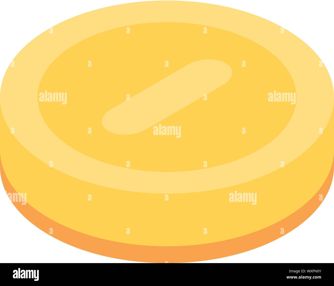 Moneta in oro icona. Vista isometrica della moneta in oro icona del vettore per il web design isolato su sfondo bianco Illustrazione Vettoriale