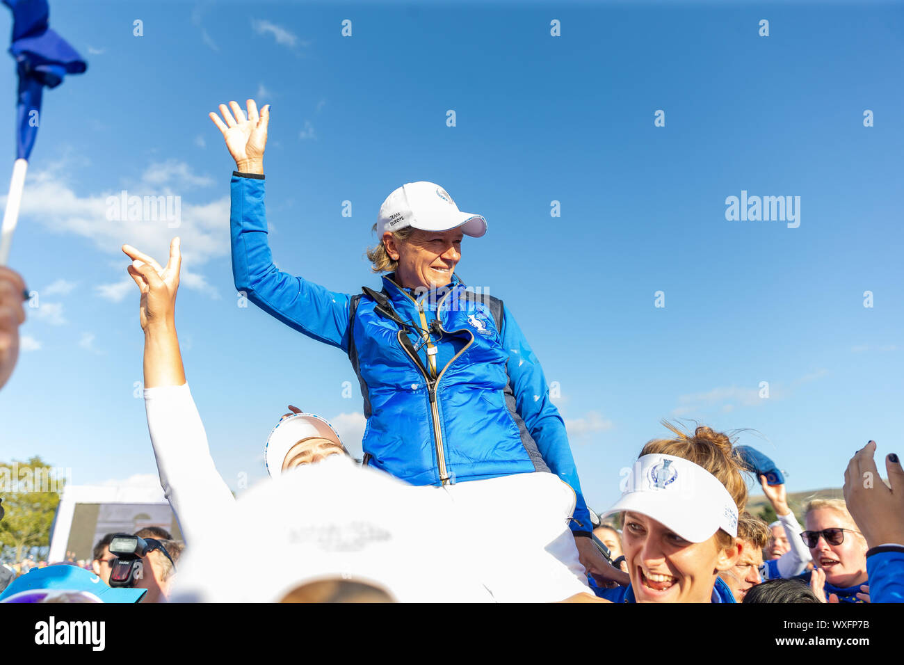 Gleneagles in Scozia il 15 settembre 2019. Il terzo e ultimo giorno del 2019 Solheim Cup Foto Stock