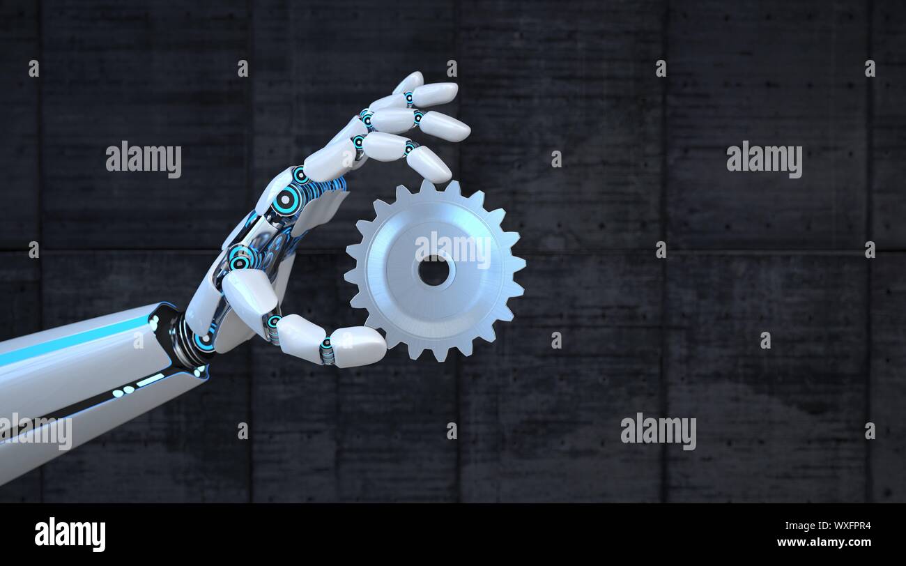 Mano di robot ruota dentata Foto Stock