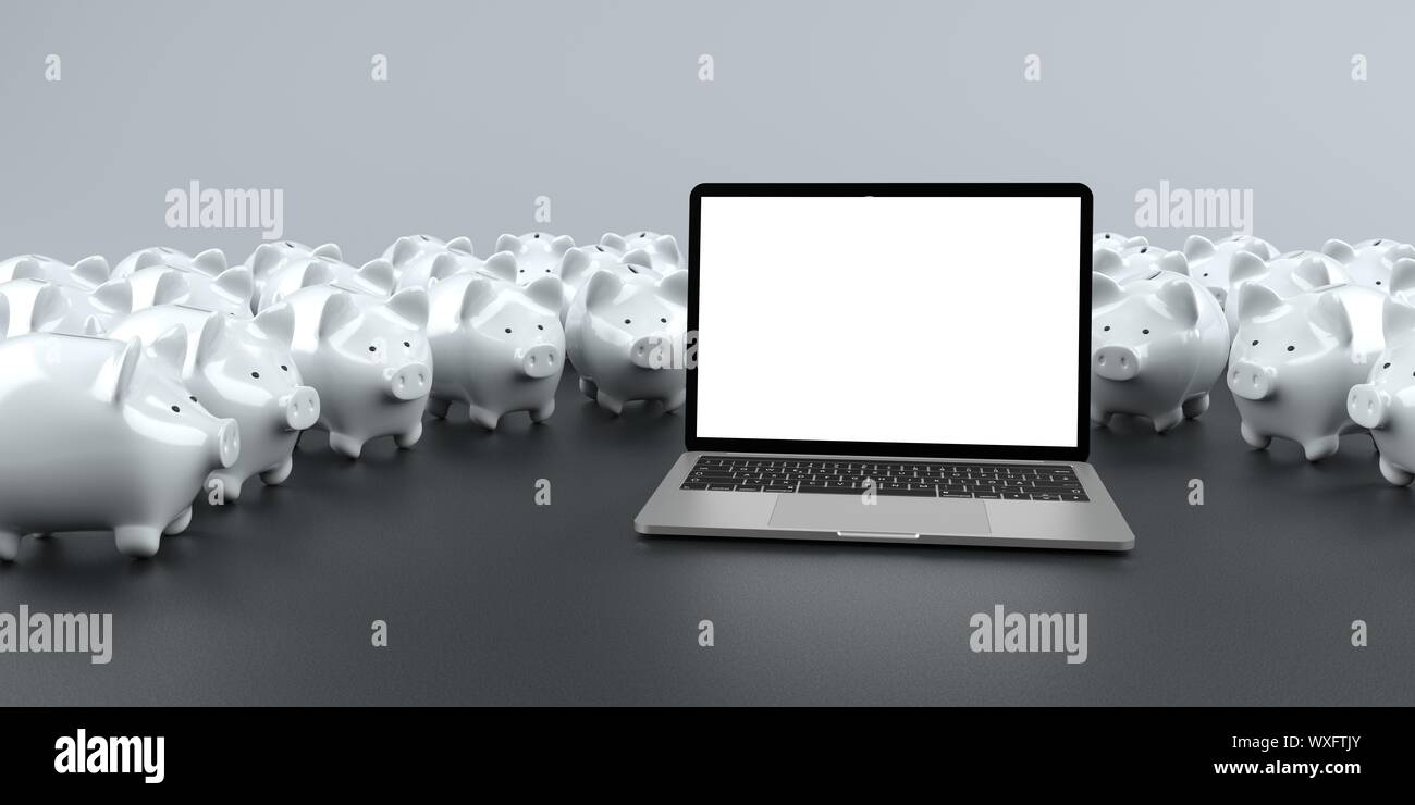 Salvadanaio di Notebook banche Foto Stock