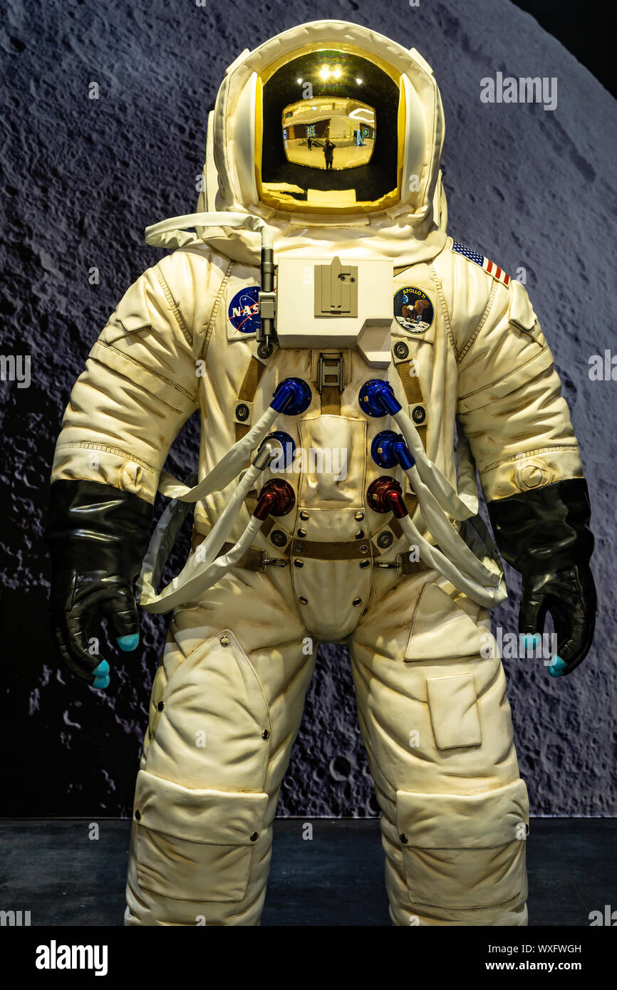 Astronauta tuta replica da Apollo 11 Foto Stock
