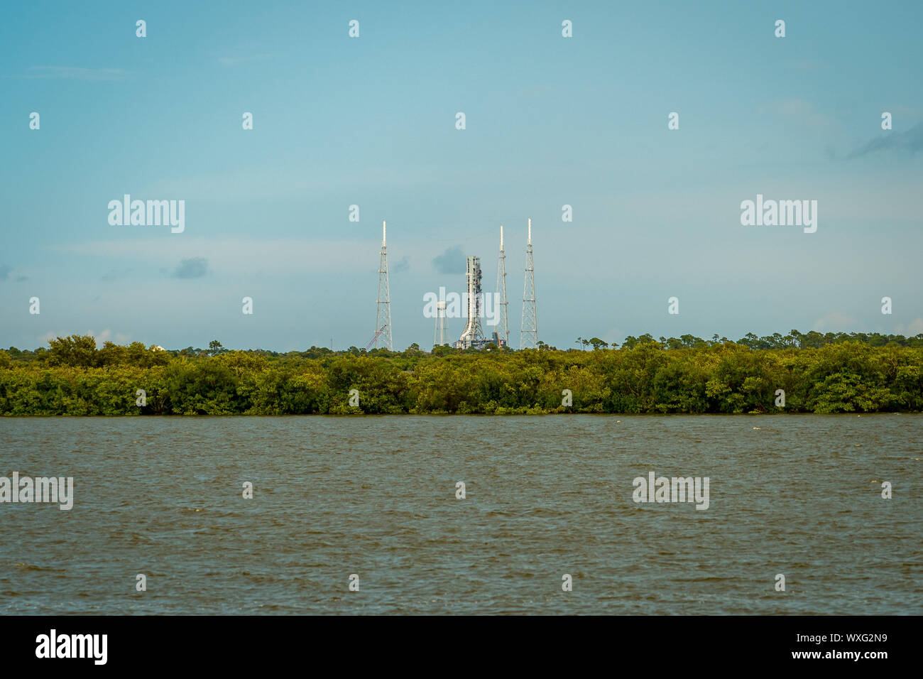 Cape Canaveral, in Florida, Stati Uniti d'America - Spazio rocket launch pad Foto Stock