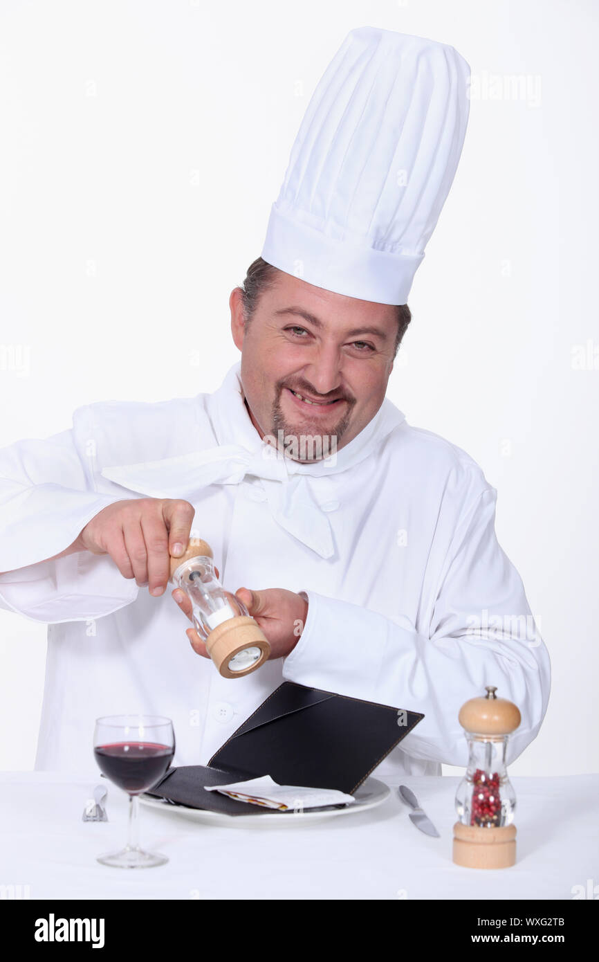 Cuocere la salatura a Bill Foto Stock