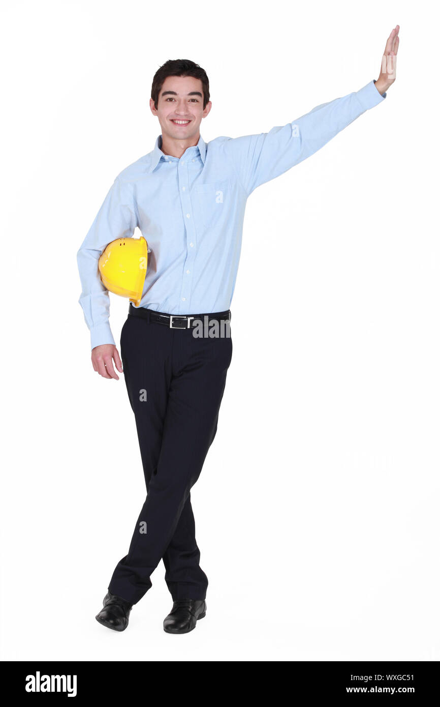 Fiducioso giovane architetto Foto Stock