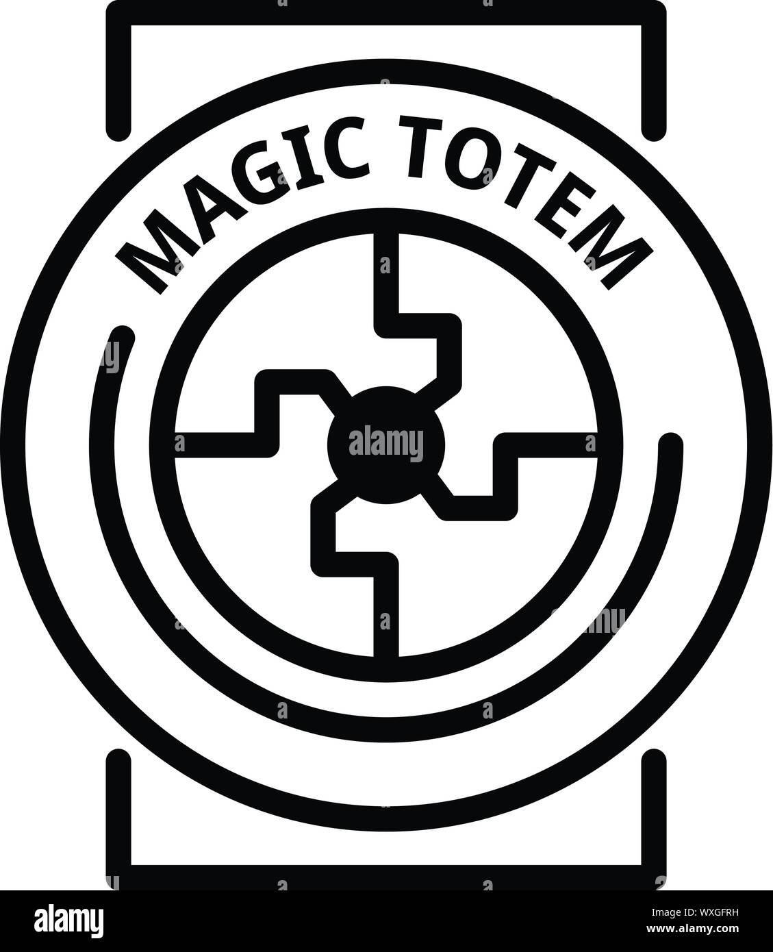 Magic totem icona. Delineare il magic totem icona vettoriali per il web design isolato su sfondo bianco Illustrazione Vettoriale