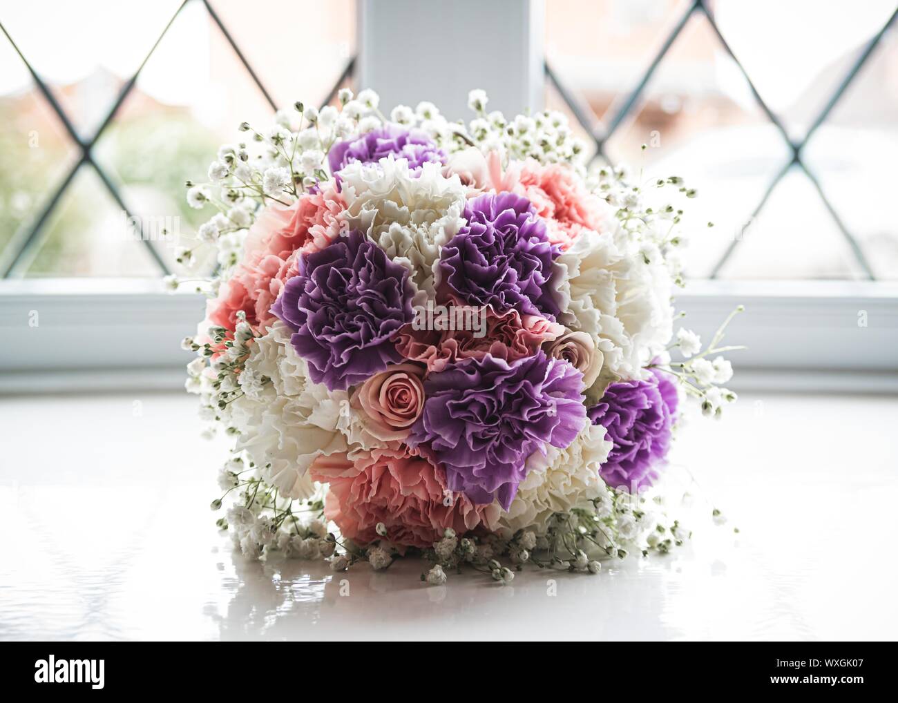 Mazzi di fiori per matrimonio & Fiori Foto Stock