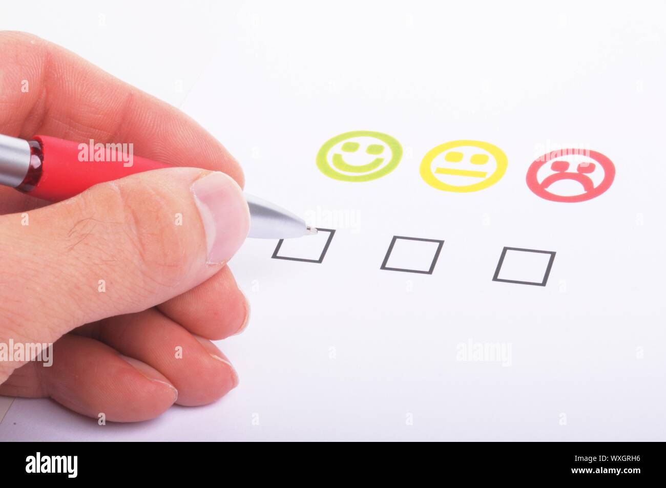 Customer Satisfaction Survey Concept Smiley Immagini E Fotos Stock Alamy