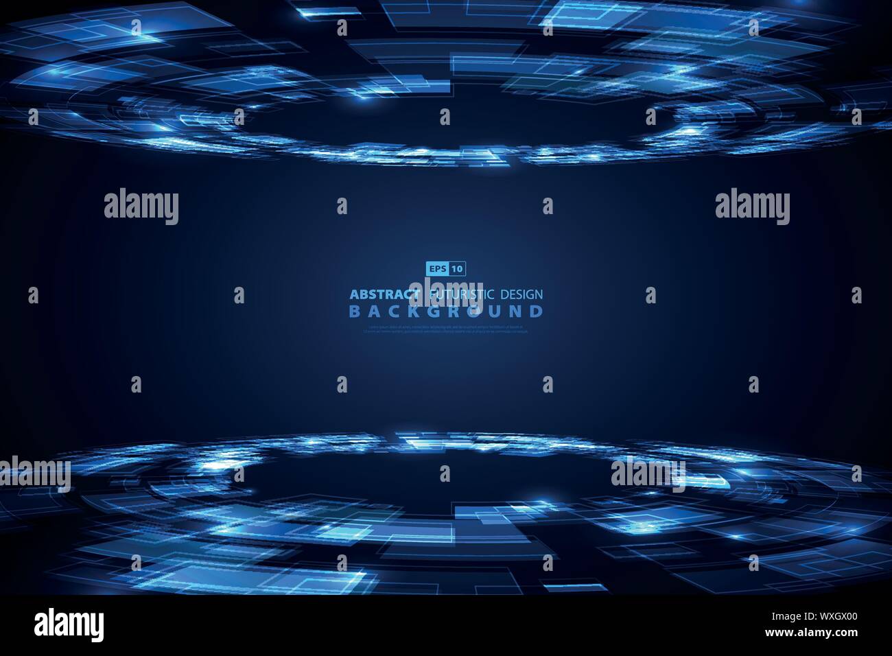 Abstract la tecnologia blu del futuristico progettato sullo sfondo. Utilizzare per creare poster, artwork, template, relazione annuale. illustrazione eps vettoriali10 Illustrazione Vettoriale