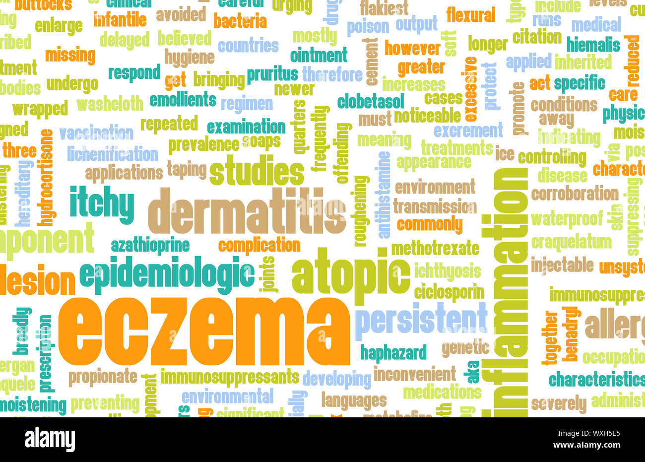 Eczema della condizione della pelle trattamento come un concetto Foto Stock