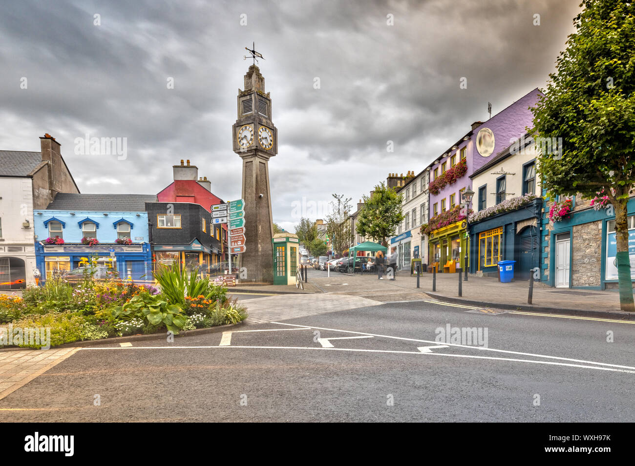 La Torre dell Orologio in Westport, County Mayo, Irlanda Foto Stock