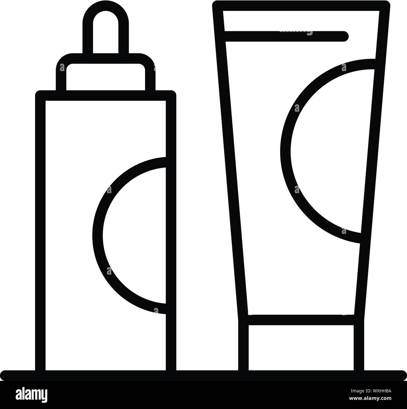 Colorante per capelli tubo crema icona. Profilo di colorante per capelli tubo crema icona vettoriali per il web design isolato su sfondo bianco Illustrazione Vettoriale