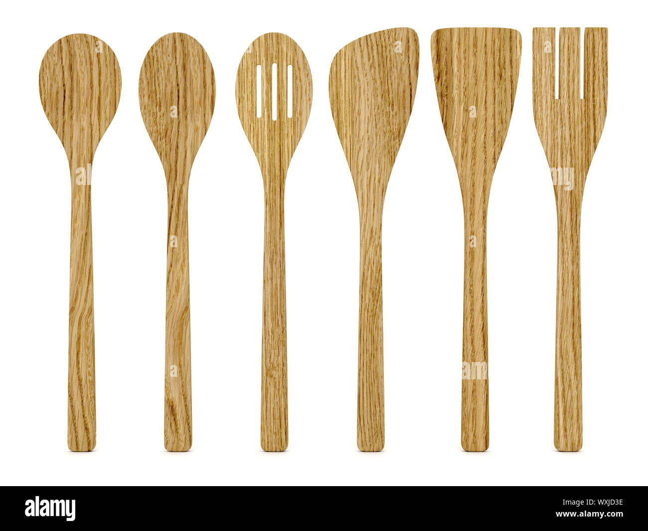 Utensili da cucina isolati su sfondo bianco Foto Stock
