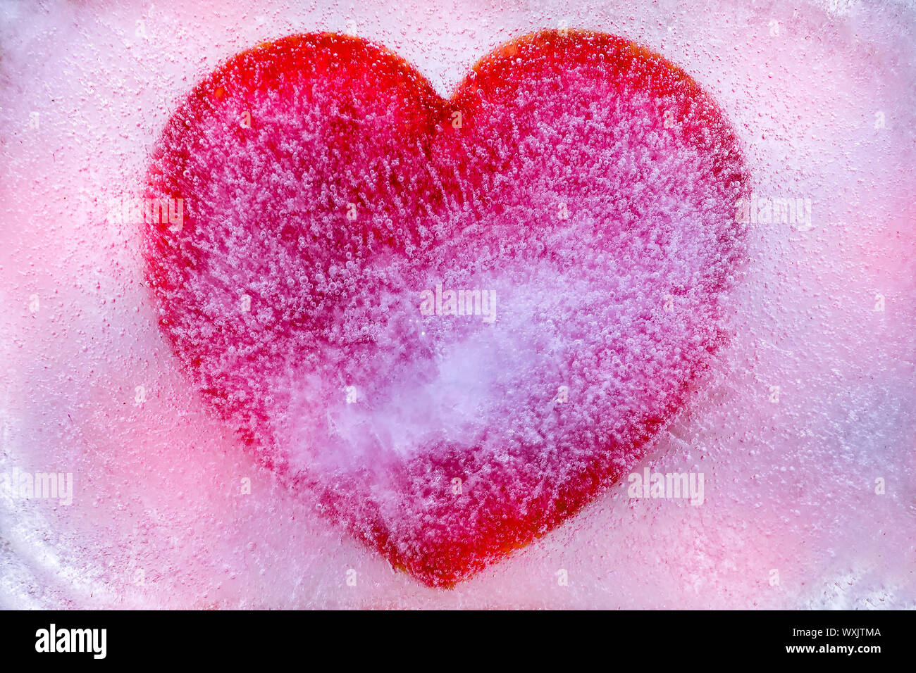 Close-up di un cuore congelato Foto Stock
