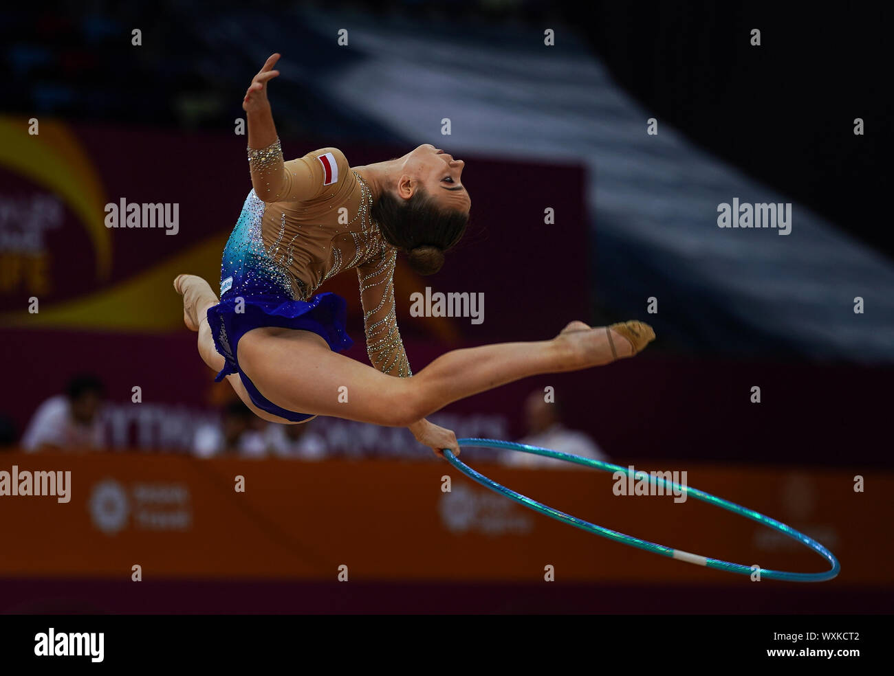 Baku in Azerbaijan. Xvii Sep, 2019. Natalia Koziol della Polonia durante la trentasettesima Rhythmic Gymnastics World Championships match tra e il giorno 2 presso il National Arena di ginnastica a Baku, in Azerbaijan. Ulrik Pedersen/CSM. Credito: Cal Sport Media/Alamy Live News Foto Stock