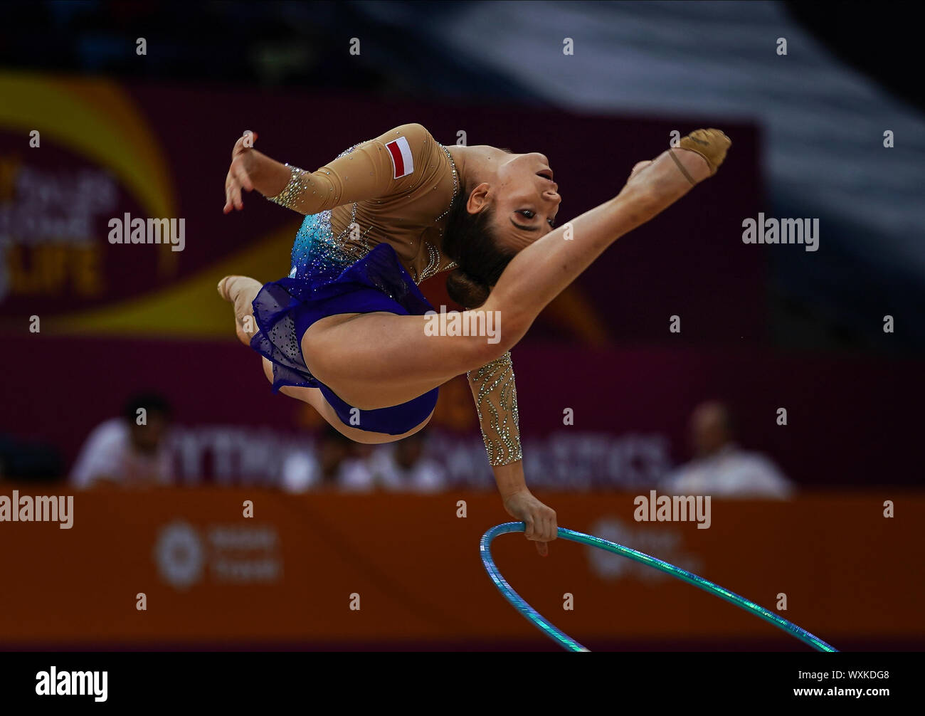 Baku in Azerbaijan. Xvii Sep, 2019. Natalia Koziol della Polonia durante la trentasettesima Rhythmic Gymnastics World Championships match tra e il giorno 2 presso il National Arena di ginnastica a Baku, in Azerbaijan. Ulrik Pedersen/CSM. Credito: Cal Sport Media/Alamy Live News Foto Stock
