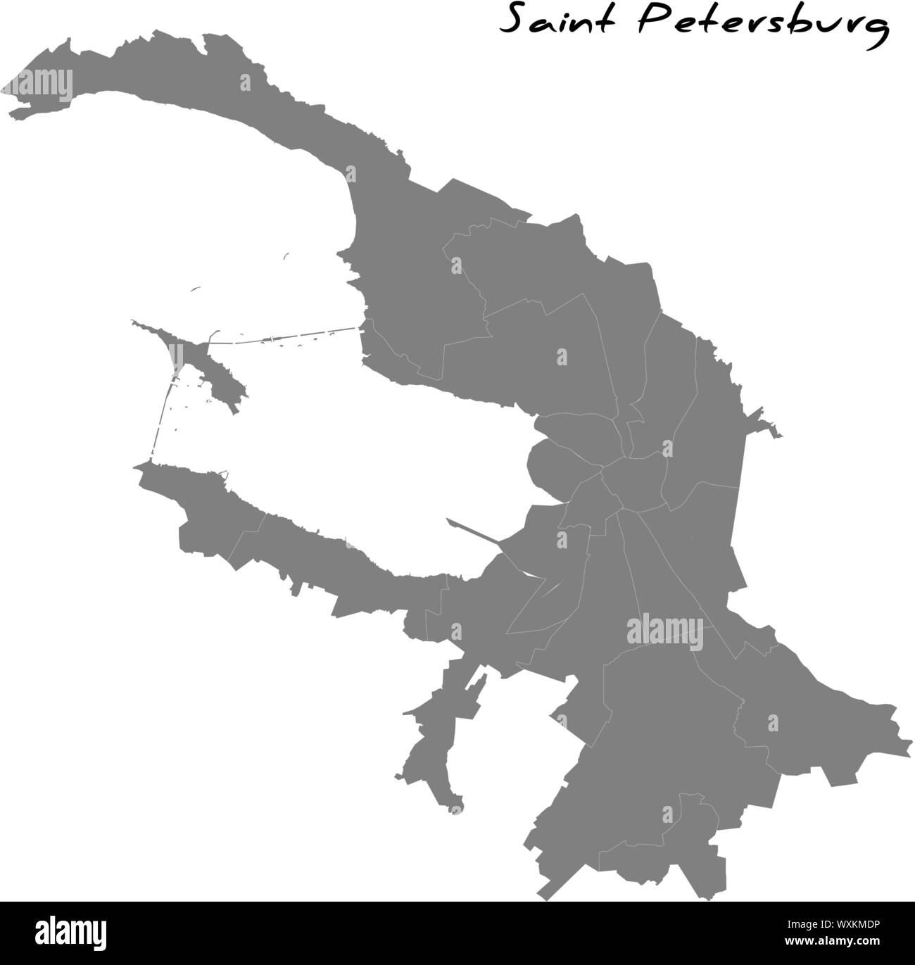 San Pietroburgo di alta qualità mappa. Illustrazione Vettoriale Illustrazione Vettoriale