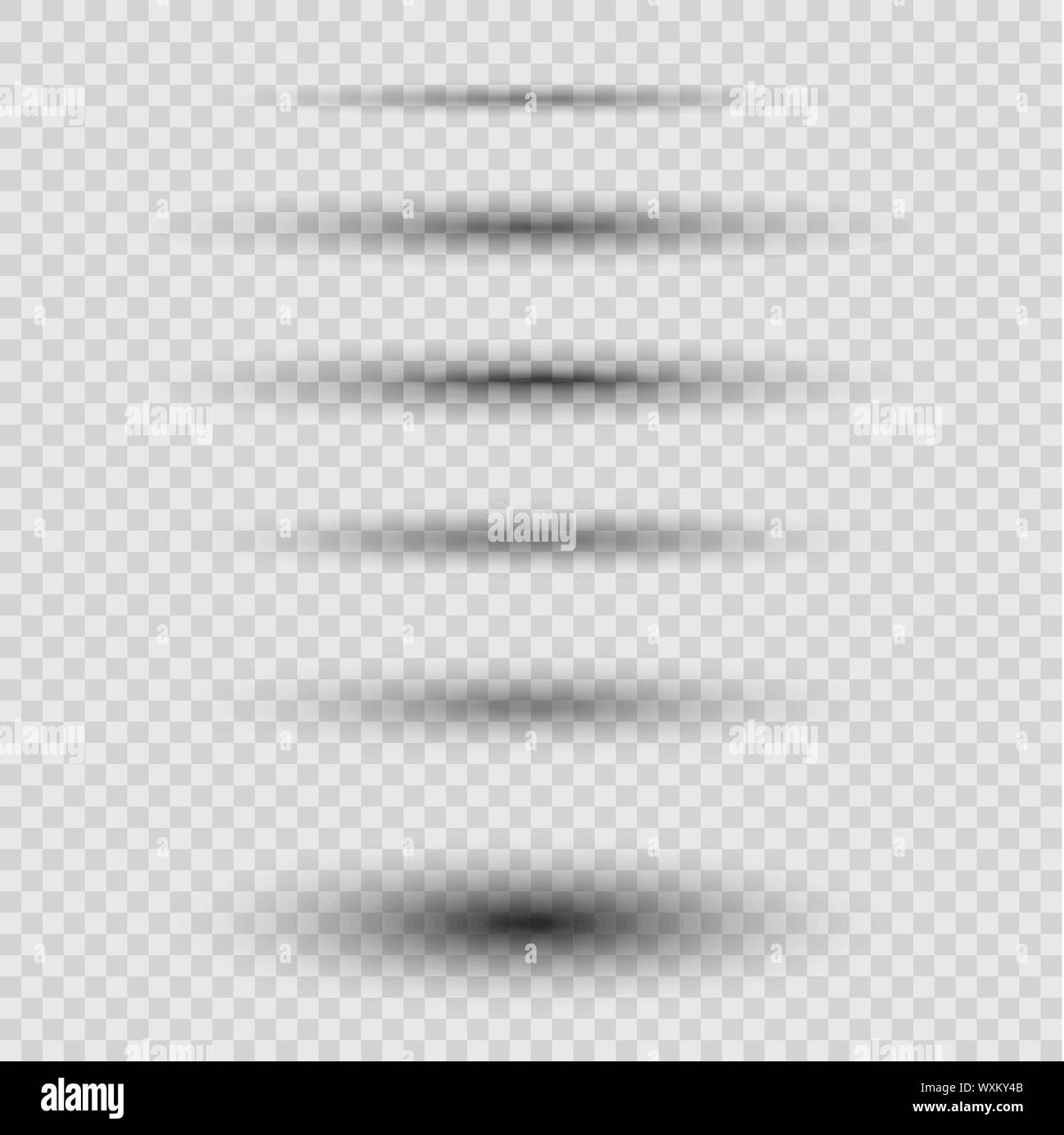 Realistiche le ombre del vettore isolato su sfondo trasparente Illustrazione Vettoriale