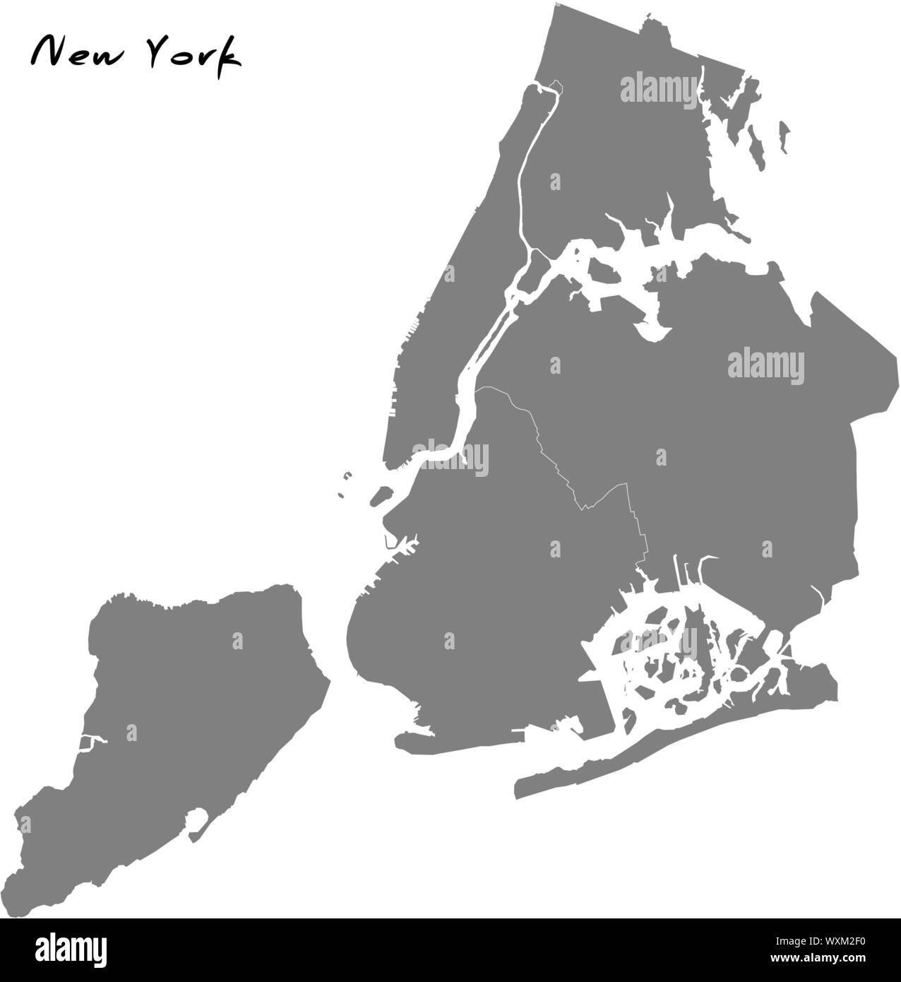 New York di alta qualità mappa. Illustrazione Vettoriale Illustrazione Vettoriale