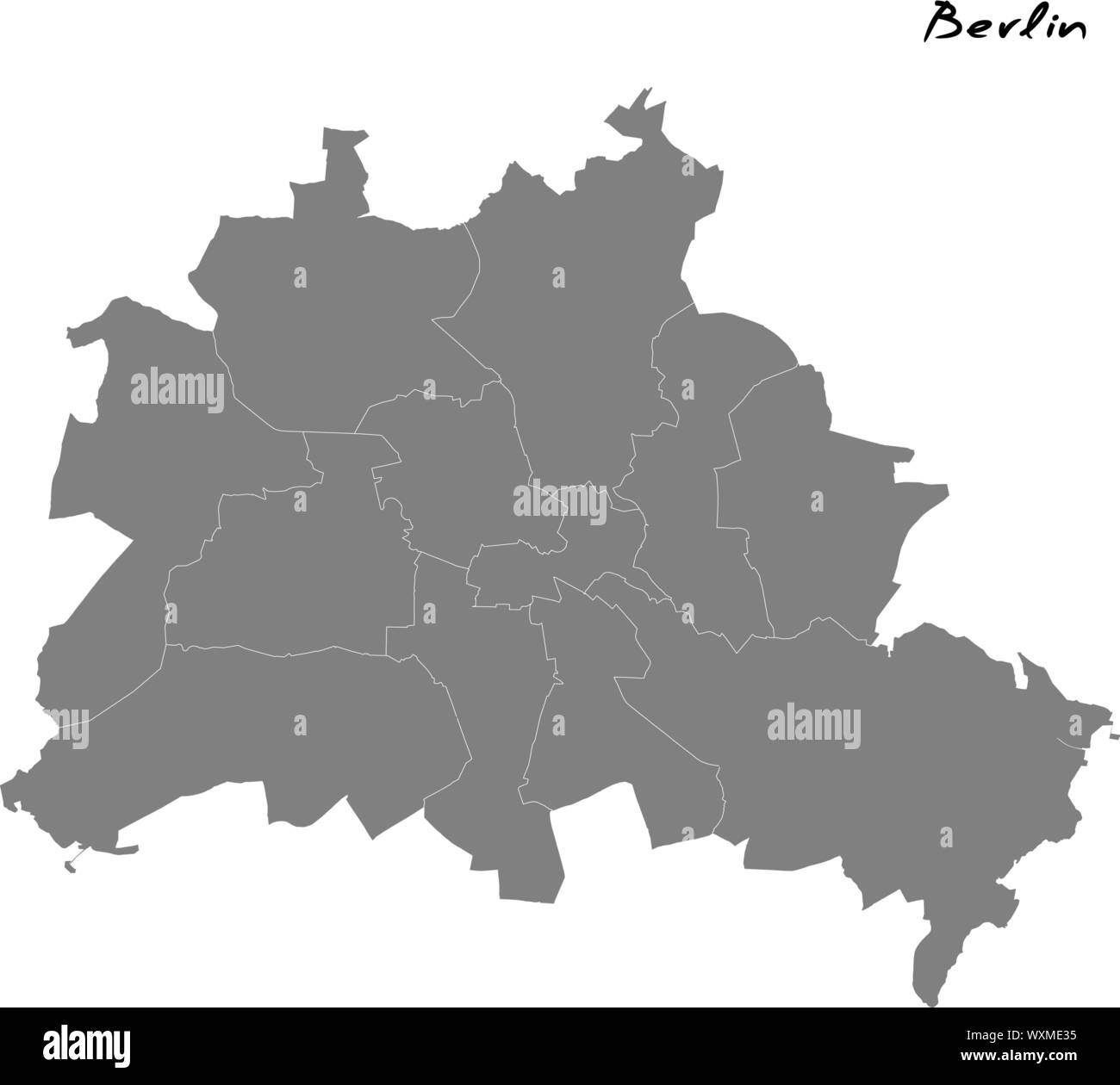 Berlino di alta qualità mappa. Illustrazione Vettoriale Illustrazione Vettoriale