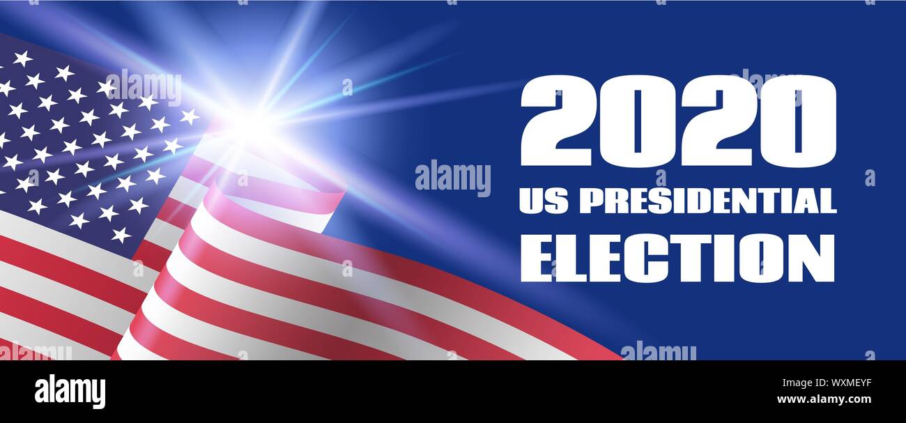 2020 elezioni presidenziali americane modello di pagina di intestazione Illustrazione Vettoriale