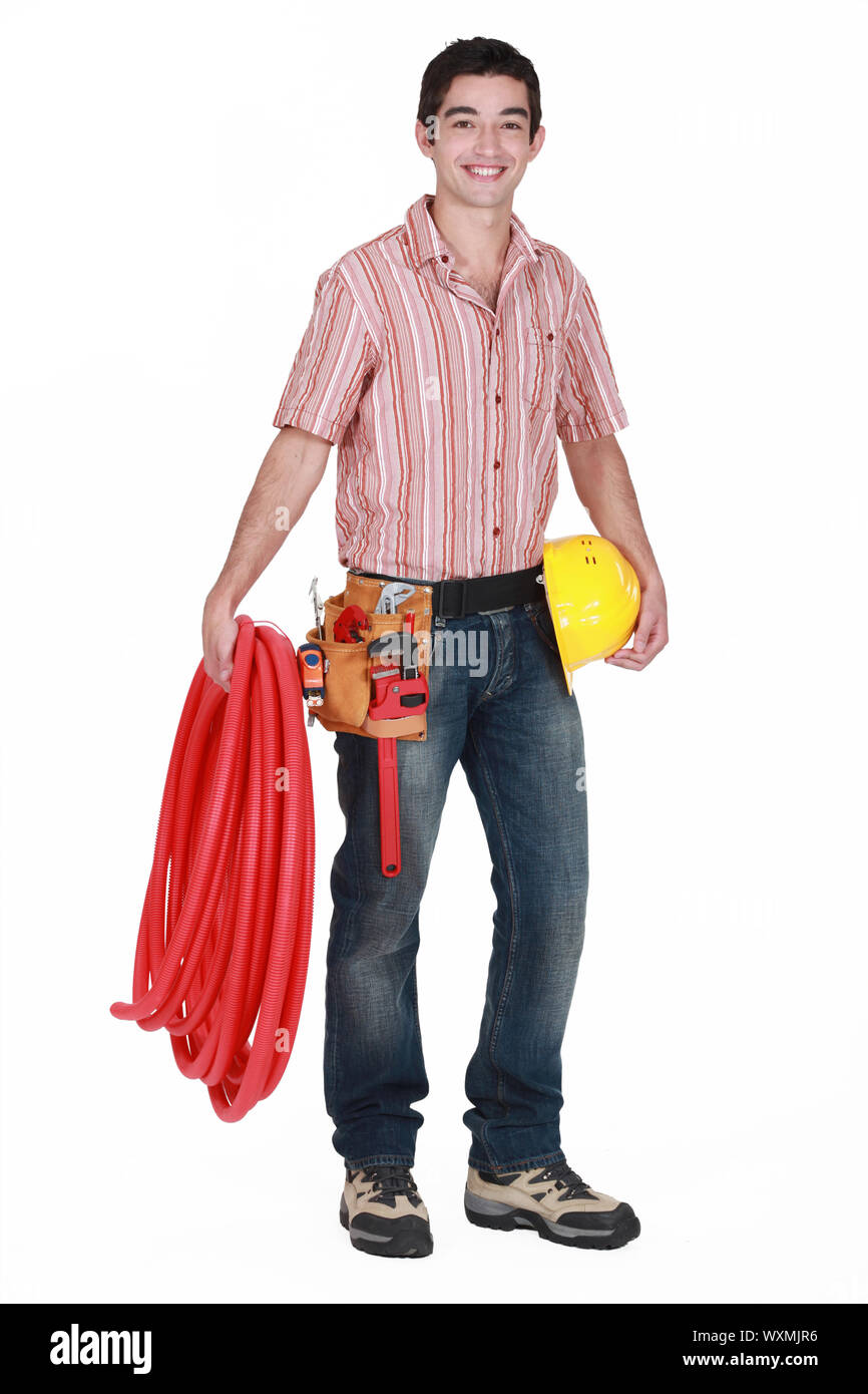 Giovane idraulico Foto Stock