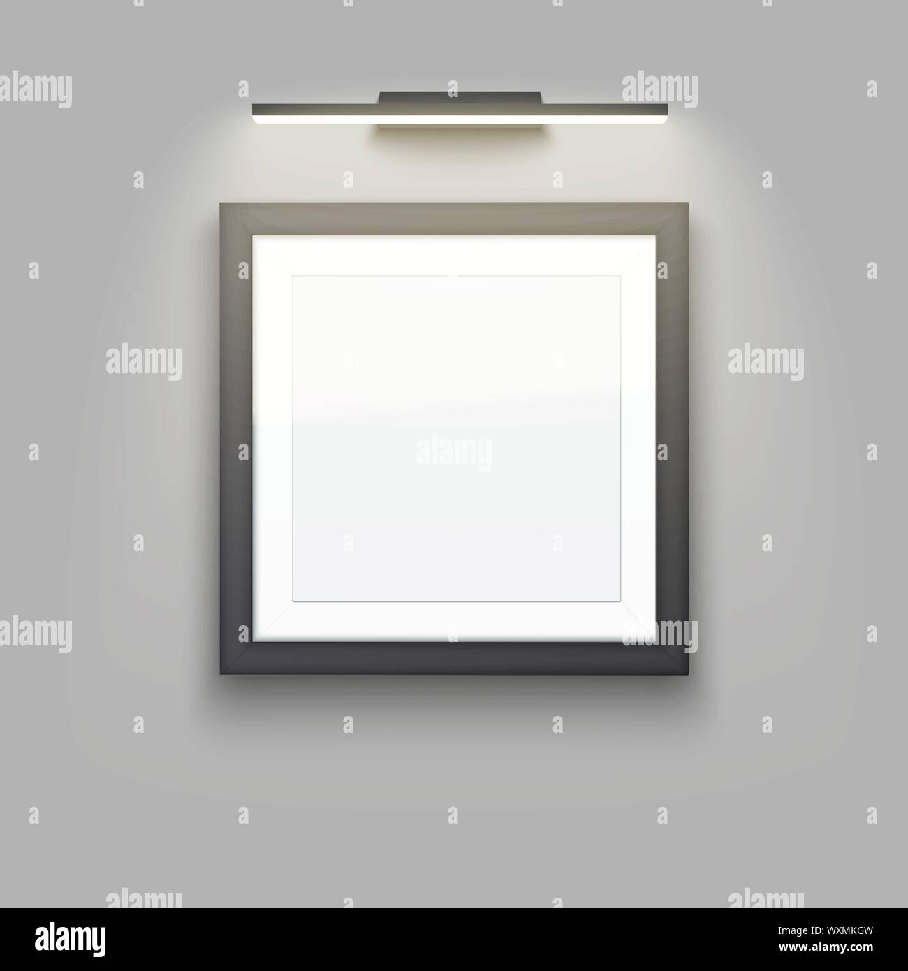 Immagine mockup e cornice quadrata con luce Illustrazione Vettoriale