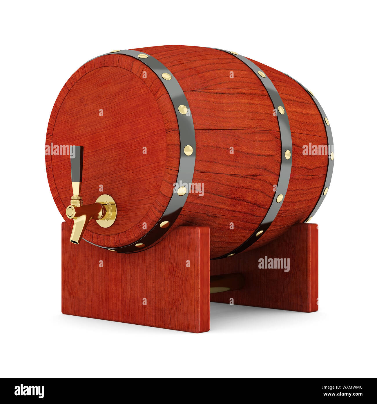 Immagine delle vecchie botti da vino su sfondo bianco Foto Stock