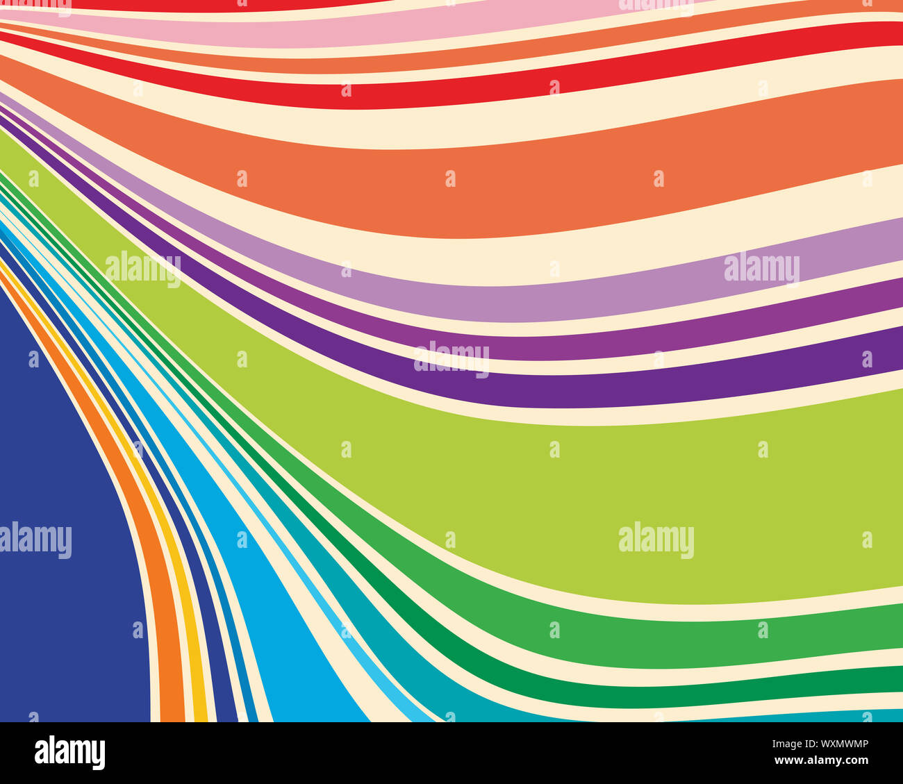 Strisce Waped in colori retrò Foto Stock