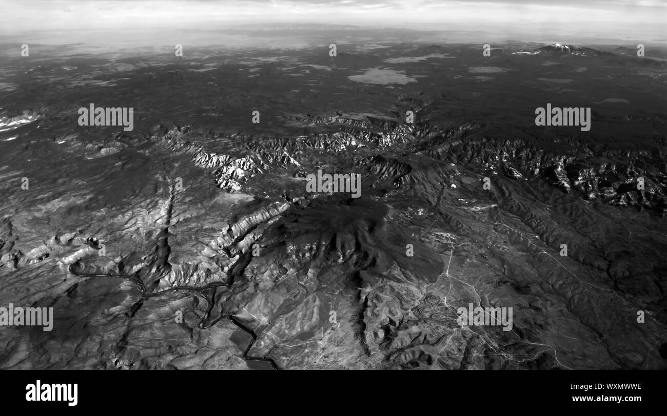 Vista aerea dalla finestra di aeroplano Foto Stock