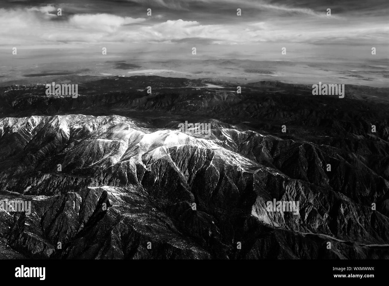 Vista aerea dalla finestra di aeroplano Foto Stock