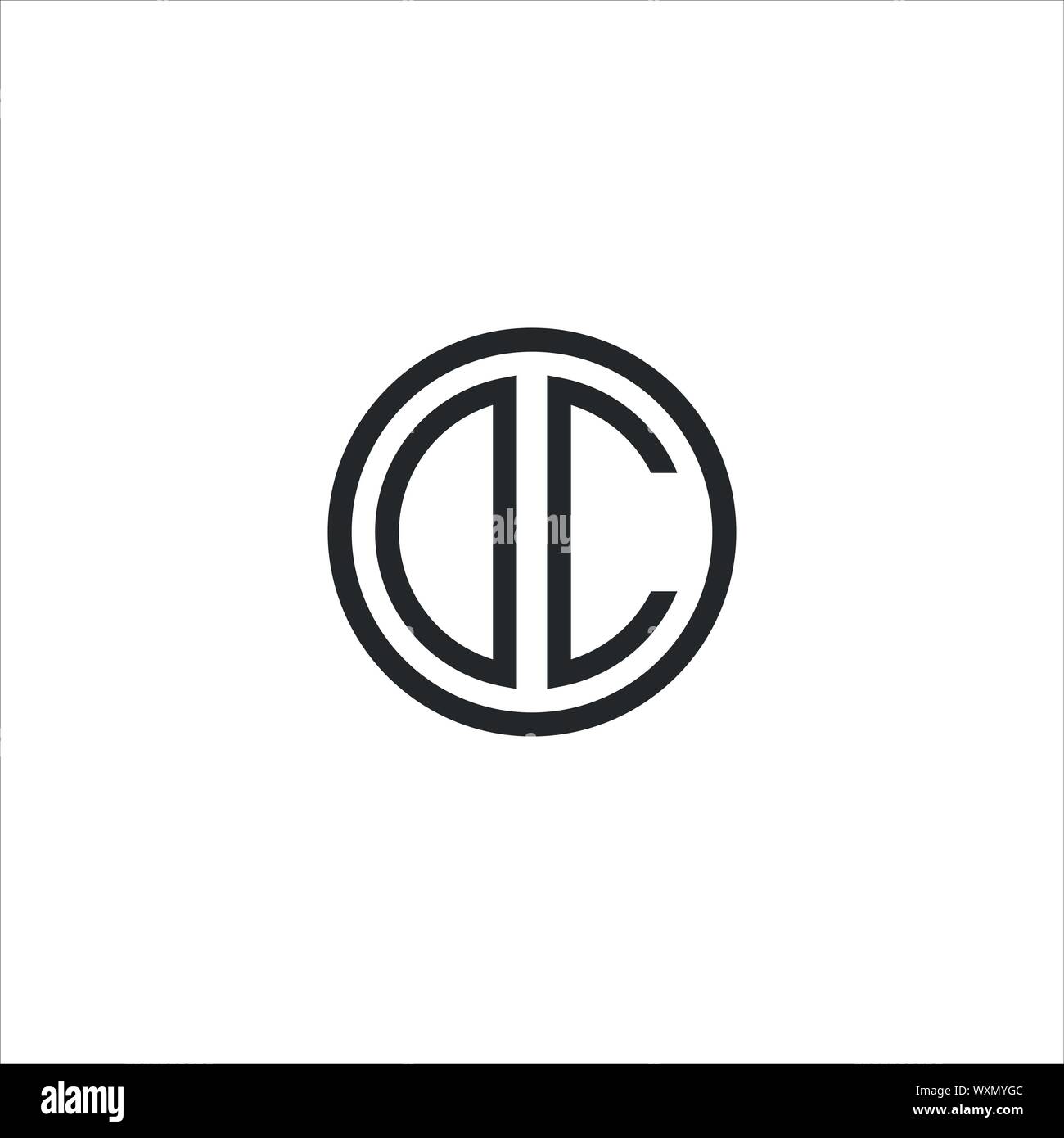 Il logo iniziale cd, dc, d all'interno di c lettera arrotondata lo spazio negativo logo Illustrazione Vettoriale