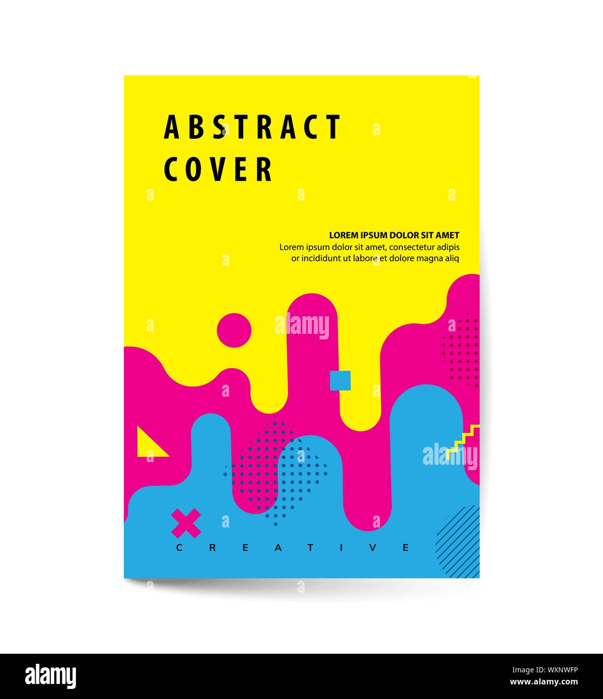 Coperchi con design geometrico linee arrotondate pattern. Cool sfondi colorati. È possibile utilizzare per striscioni e cartelloni, manifesti, volantini. Illustrazione Vettoriale Illustrazione Vettoriale