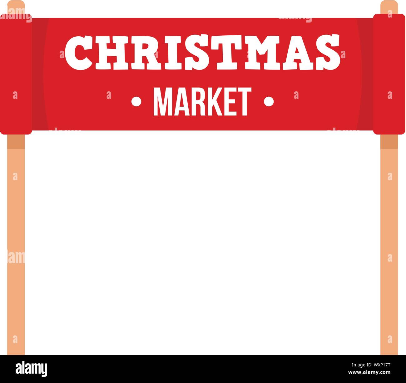 Mercatino di Natale di icona di banner. Illustrazione piana del mercatino di natale di banner icona vettore per il web design Illustrazione Vettoriale