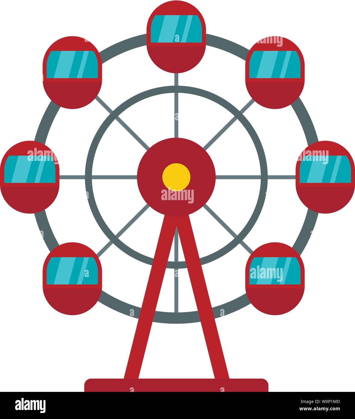 Ruota panoramica Ferris icona. Illustrazione piatto della ruota panoramica Ferris icona vettoriali per il web design Illustrazione Vettoriale