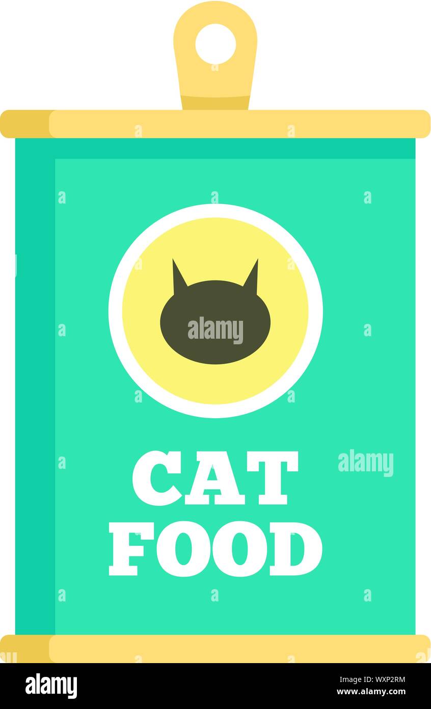 Alimento di gatto icona. Illustrazione piana di alimento di gatto icona vettoriali per il web design Illustrazione Vettoriale