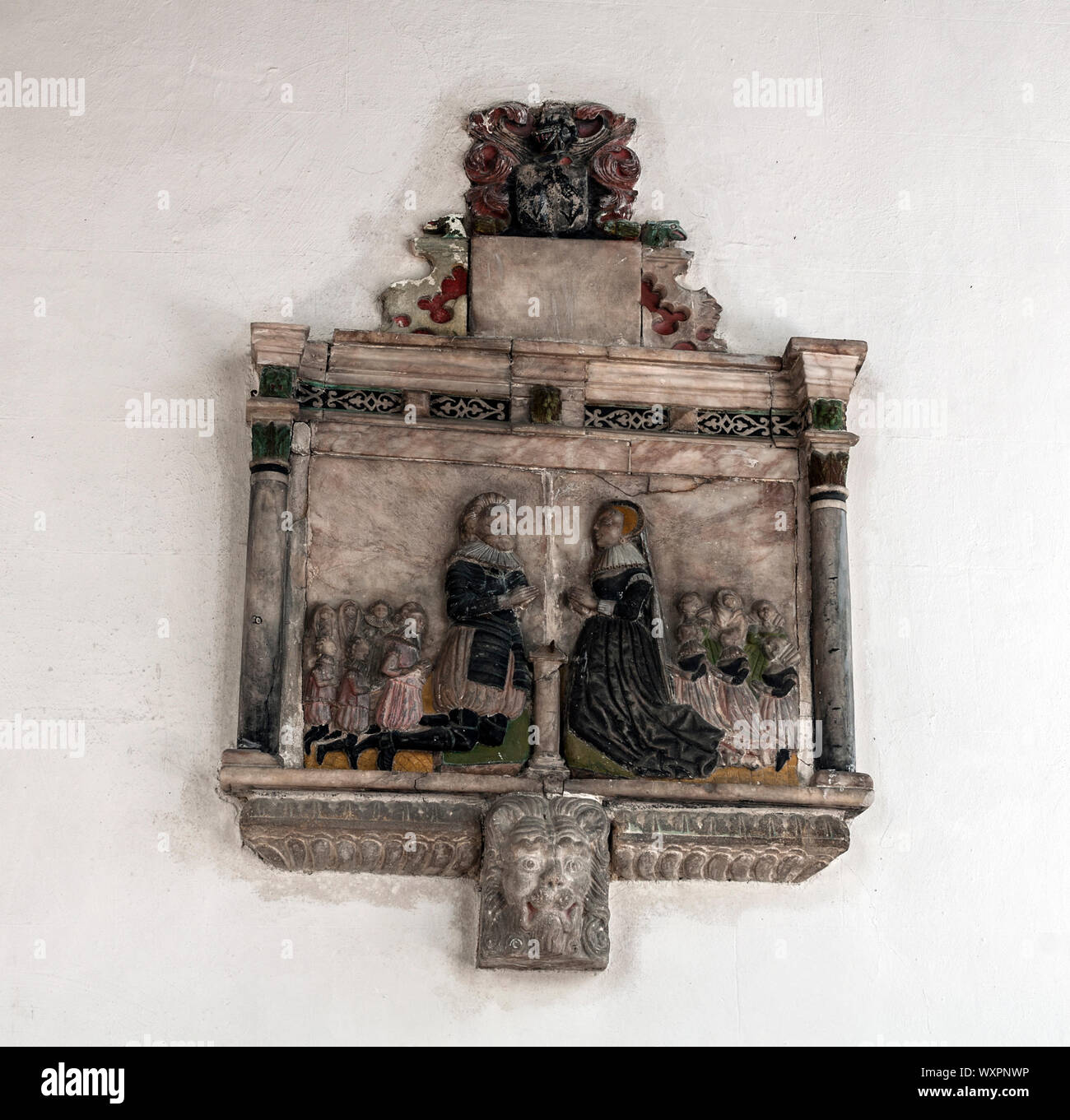 Un monumento all'interno della chiesa di San Pietro, Tilton sulla collina, Leicestershire, England, Regno Unito Foto Stock