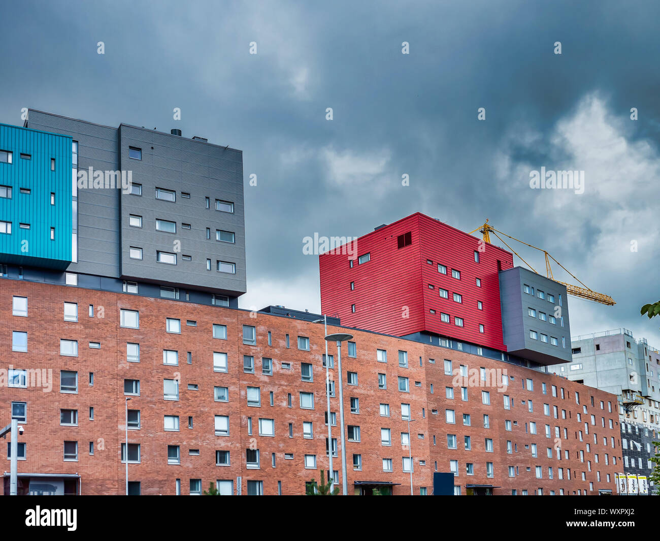 Moderni appartamenti a Helsinki, capitale della Finlandia Foto Stock