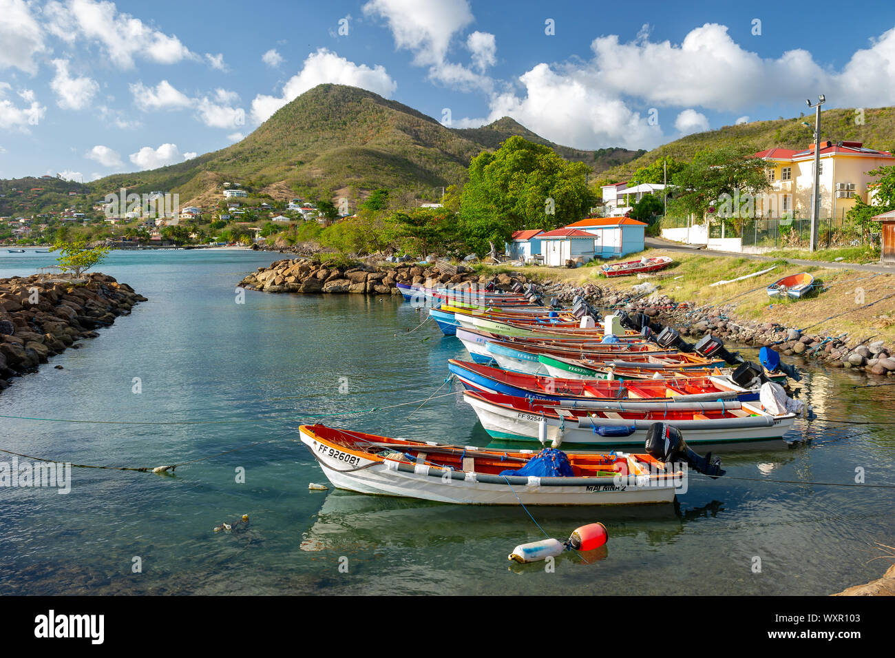 Le D'Arlet Martinica / 04.08.2014. Famoso molo del villaggio di danses d'arlet Martinica, West Indies Foto Stock