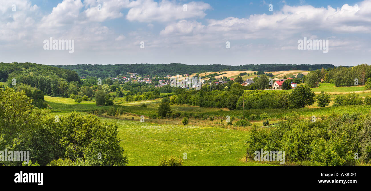 Panorama di Pszow - una città nel sud della Polonia, nella provincia di Slesia. Europa Foto Stock