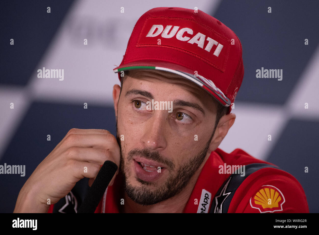 ANDREA DOVIZIOSO, pilota italiano numero 04 PER IL TEAM DUCATI IN MOTOGP durante il giovedì e la domenica conferenza stampa della Motogp di San Marino e Rivie Foto Stock